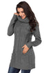 Cowl Neck Cable Knit Sweater Dress